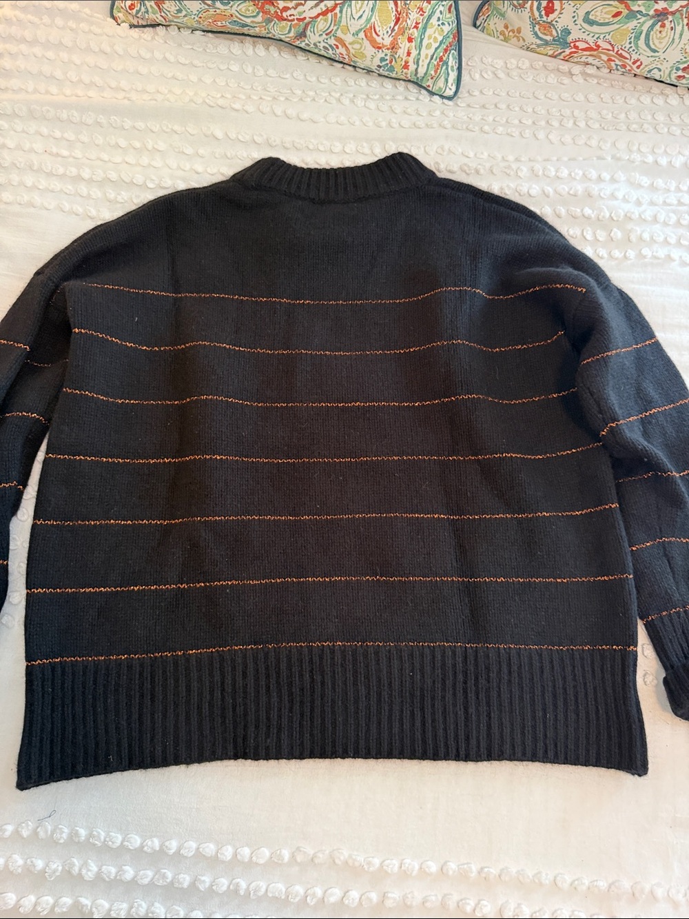 45% off! La Ligne Marin Wool & Cashmere Black and Copper Striped Sweater - Picture 7 of 8